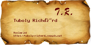 Tuboly Richárd névjegykártya